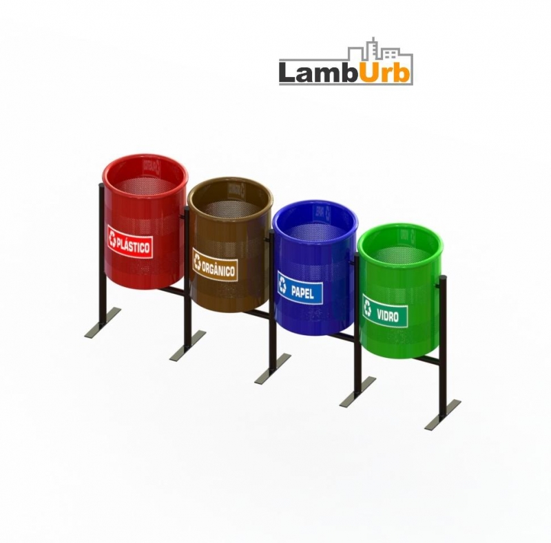 LIXEIRA SELETIVA  4 CESTOS SUPREME